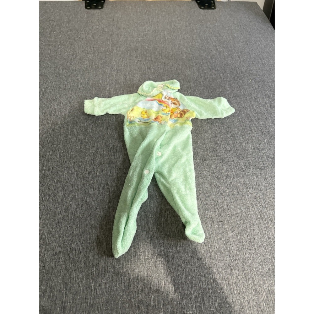 Vintage Baby Terrycloth Chasing Rainbows One Piece Nursery Rhyme Sz 0-3 Month